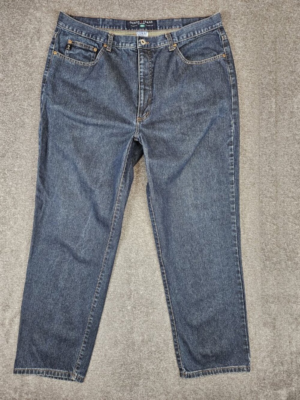 Y2K Guess Classic 001 Straight Leg Jeans Mens 40x30 (37x30) Medium Blue Denim